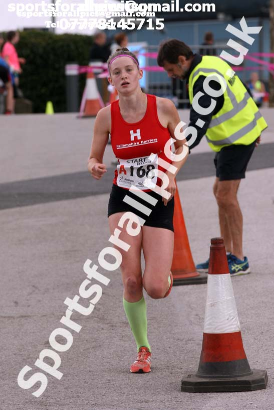 Womens under-17s 3 stage relay, Northern Senior 6 and 4 and Junior Stage Road Relays, SportsCity, Manchester. Photo:  David T. Hewitson/Sports for All Pics